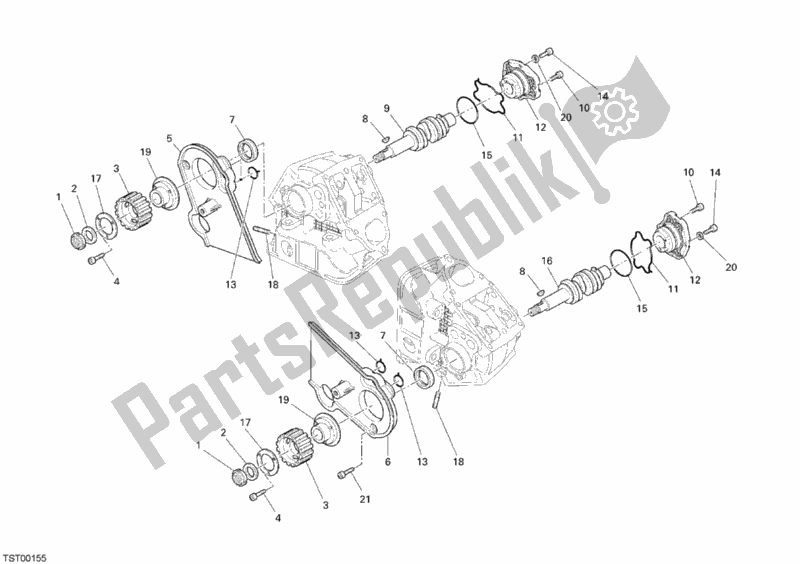 Todas las partes para árbol De Levas de Ducati Sport ST3 S ABS USA 1000 2007